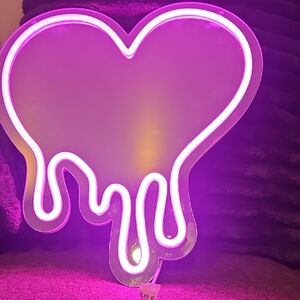 Purple Dripping Heart Neon Light